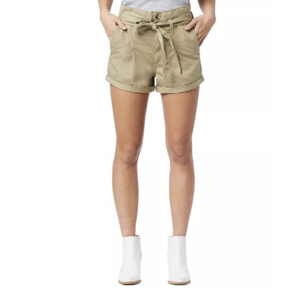 Sam Edelman Utility Shorts Trouser Women's Size 6/28 Khaki Tie Waist Pockets